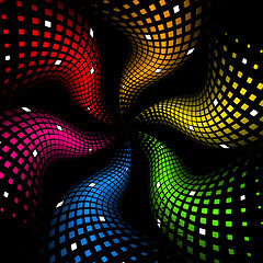 Image showing 3d abstract dynamic rainbow background