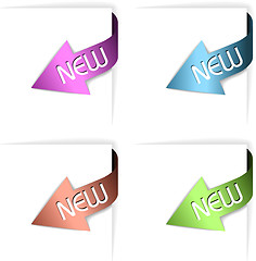 Image showing Colorful new corner ribbons set