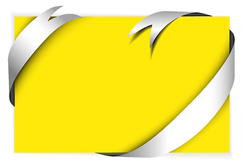 Image showing White ribbon around blank yellow paper