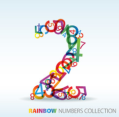 Image showing Number two made from colorful numbers