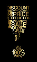 Image showing Golden sale discount poster