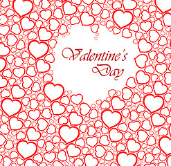 Image showing Love vector background made from red hearts