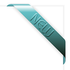 Image showing New blue metal corner ribbon