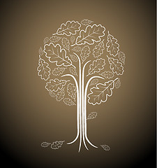 Image showing Vintage abstract tree drawing