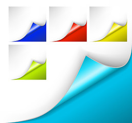 Image showing colorful papers with a curl