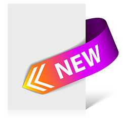 Image showing New purple corner ribbon