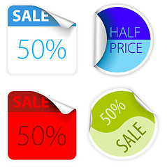 Image showing Set of fresh two colors sale labels