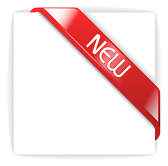 Image showing New glassy red corner ribbon