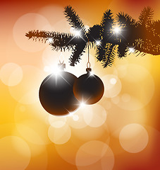 Image showing Vector silhouette of a Christmas tree