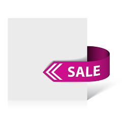 Image showing Sale purple ribbon - arrow