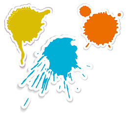 Image showing Colorful spots and spatters as stickers