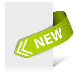 Image showing New green corner ribbon - arrow