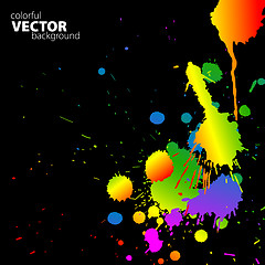 Image showing Vector rainbow background with splats
