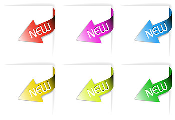 Image showing Colorful new corner ribbons set