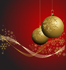 Image showing Golden Christmas decorations