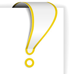 Image showing White exclamation mark with yellow border