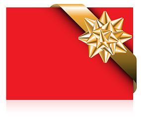 Image showing Red card with golden bow