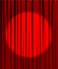 Image showing Curtain from the theatre with a spotlight