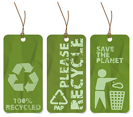 Image showing grunge tags for recycling