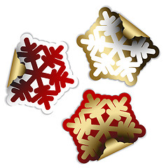 Image showing Snow flakes as labels and stickers