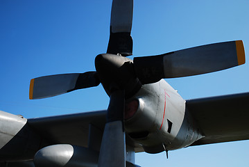 Image showing Propeller of a military airplane