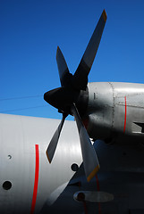 Image showing Propeller of a military airplane