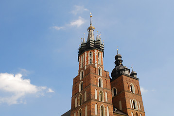 Image showing The tower of Mariacki Church in Cracow