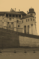 Image showing Old style photo of Royal Wawel Castle, Cracow