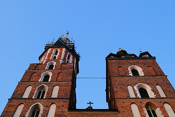 Image showing The tower of Mariacki Church in Cracow
