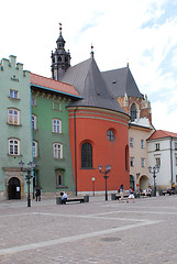 Image showing Tourists on the Maly Rynek in Cracow, Poland 