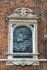 Image showing The plaque in the wall of St Mary's Church in Cracow