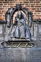 Image showing The plaque in the wall of St Mary's Church in Cracow