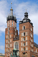 Image showing The tower of Mariacki Church in Cracow