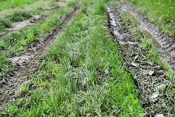 Image showing Tire track 