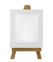 Image showing Easel with blank canvas