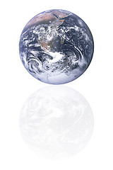 Image showing Planet earth with reflection