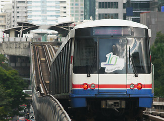 Image showing Sky-train, the elevated railway in Bangkok, Thailand