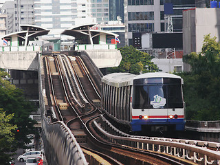 Image showing Sky-train, the elevated railway in Bangkok, Thailand