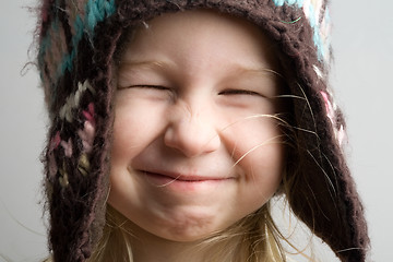 Image showing funny girl in winter hat