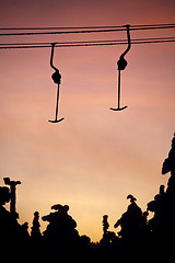 Image showing rope tow silhouettes