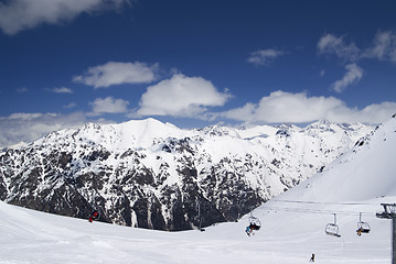 Image showing Ropeway at ski resort