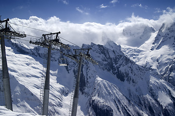 Image showing Ropeway at ski resort