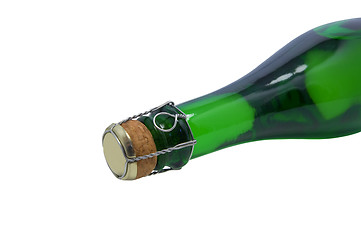 Image showing Champagne bottle close-up