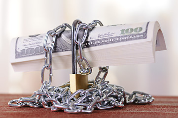 Image showing padlock with dollars