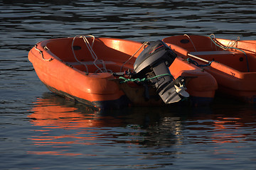 Image showing two inflatable boats motor