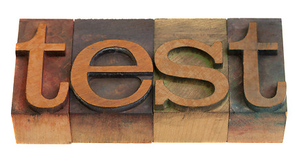 Image showing test - word in wooden type