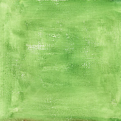 Image showing green  watercolor abstract with canvas texture