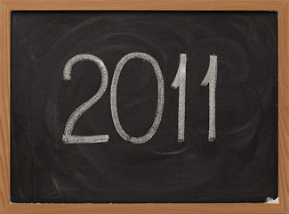 Image showing 2011 - white chalk on blackboard