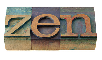 Image showing zen - letterpress type