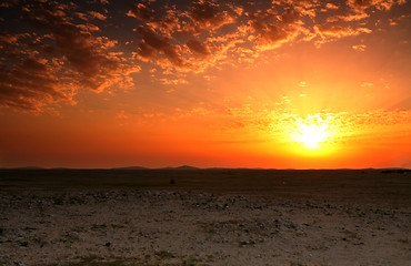 Image showing Qatar desert sunset